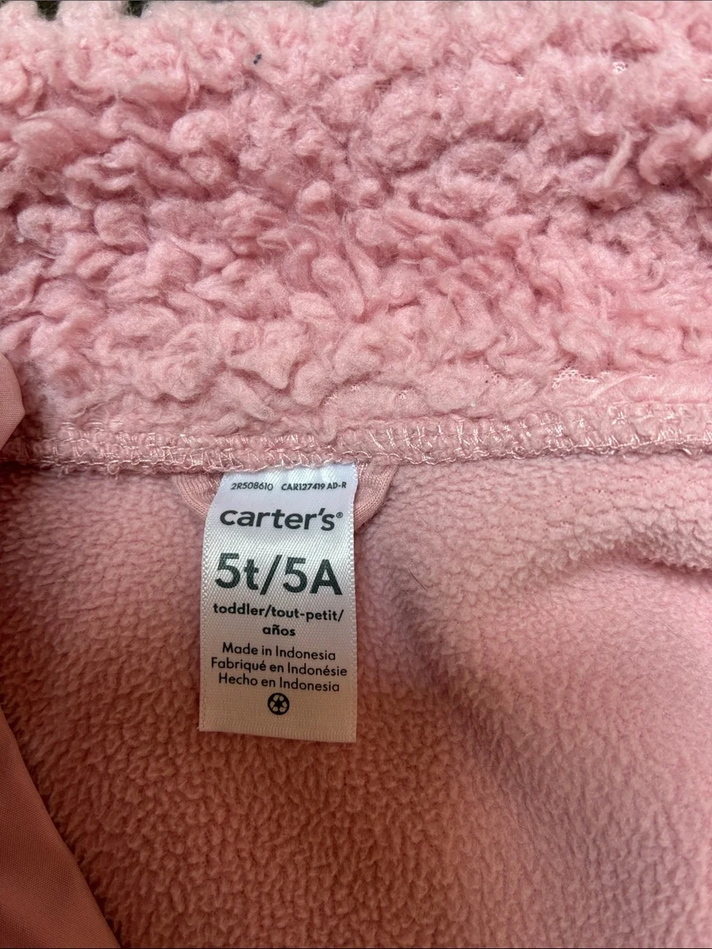 Carter's Pink Sherpa Zip Jacket